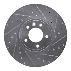 Land Rover Range Rover Sport Brake Rotor (1) - Front Right - R1 Concepts - Drilled & Slotted - Silver - `18-`20